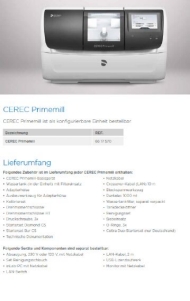 Lieferumfang und Zubehör für CEREC Primemill