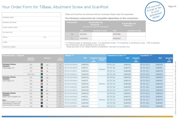 Order Form TiBase