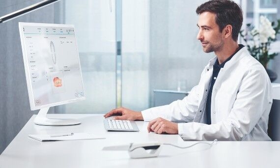 Dentist sending data to his lab